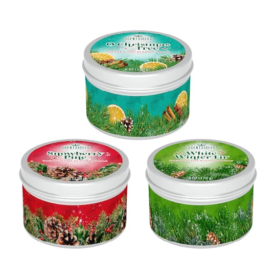Scentsicles® White Winter Fir, O Christmas Tree & Snowberry Pine Scented Candles Set